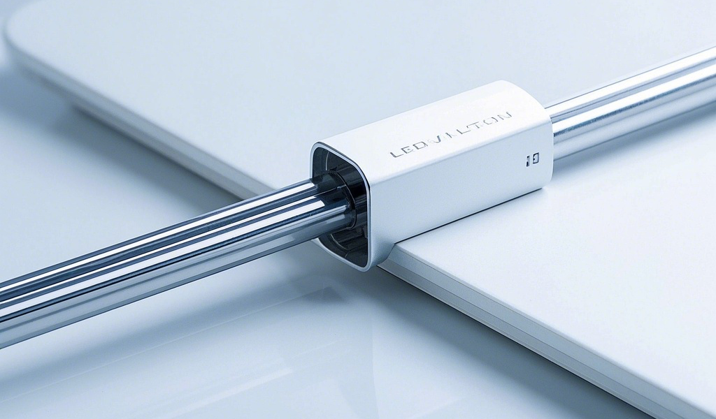 Sleek tube extrusion aluminum enclosure on white surface