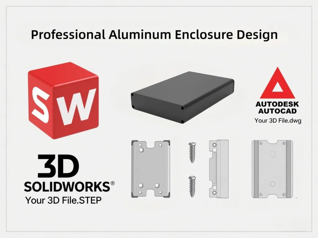 Custom aluminum enclosure engineering drawing and panel layout review