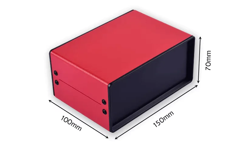 Red Instrument Case Red and black aluminum chassis, 150x100x70mm dimensions