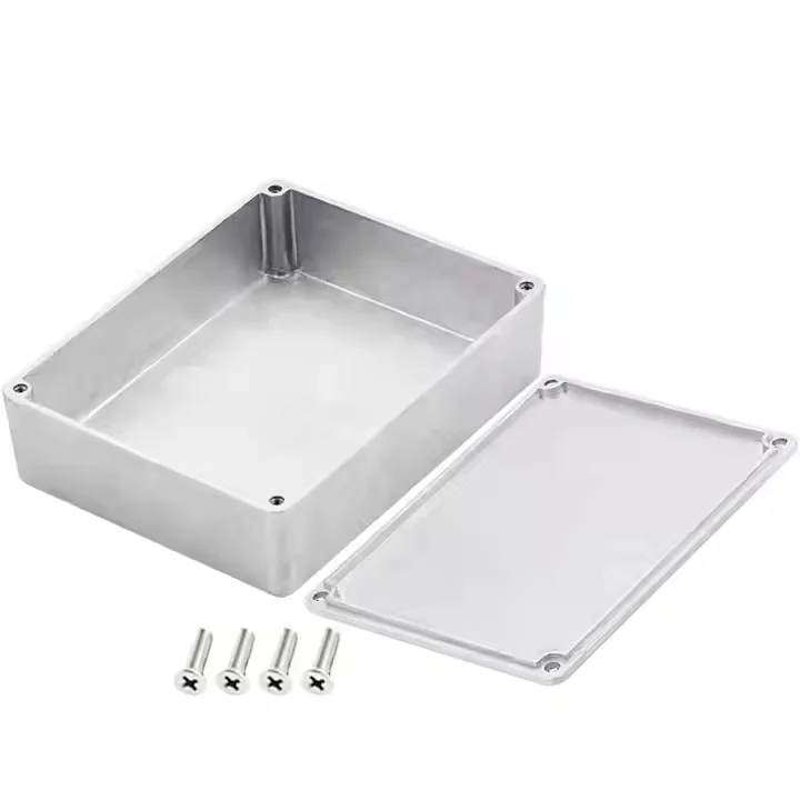 Aluminum Enclosure Aluminum enclosure with screws, rectangular open box