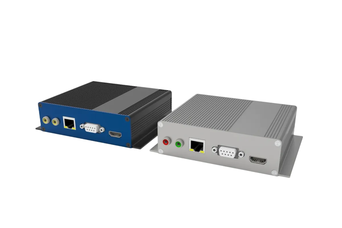 Customizable Enclosure Cases Blue and grey electronic enclosures with various input ports