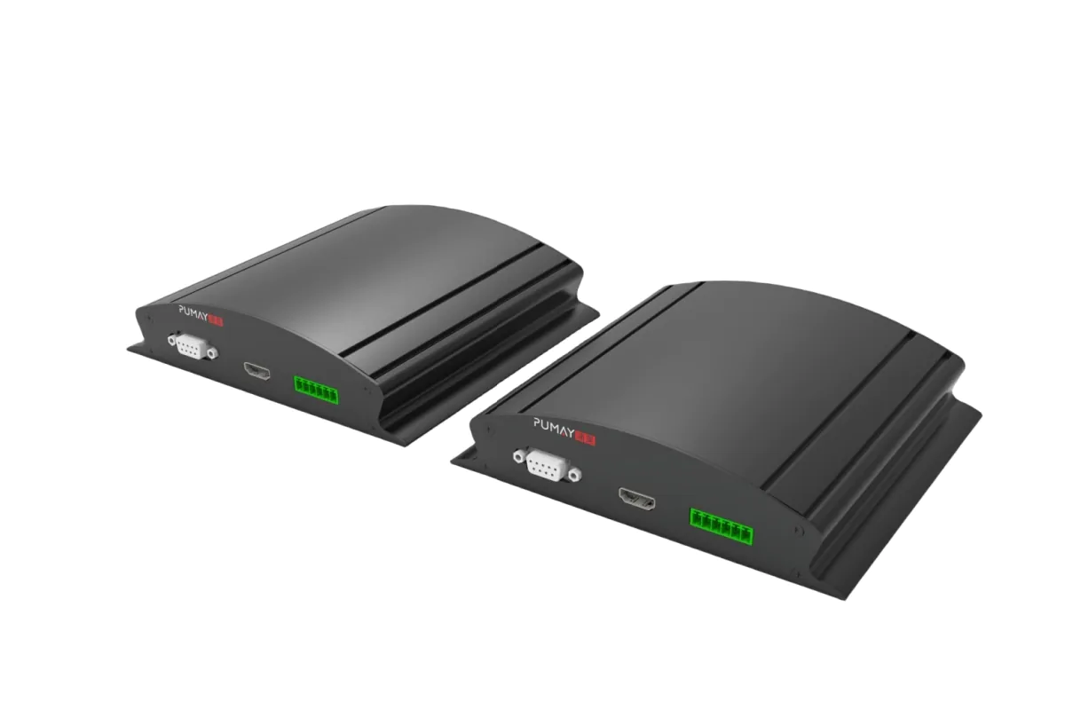 Black Curved Enclosure Black curved aluminum chassis with PUMAY branding
