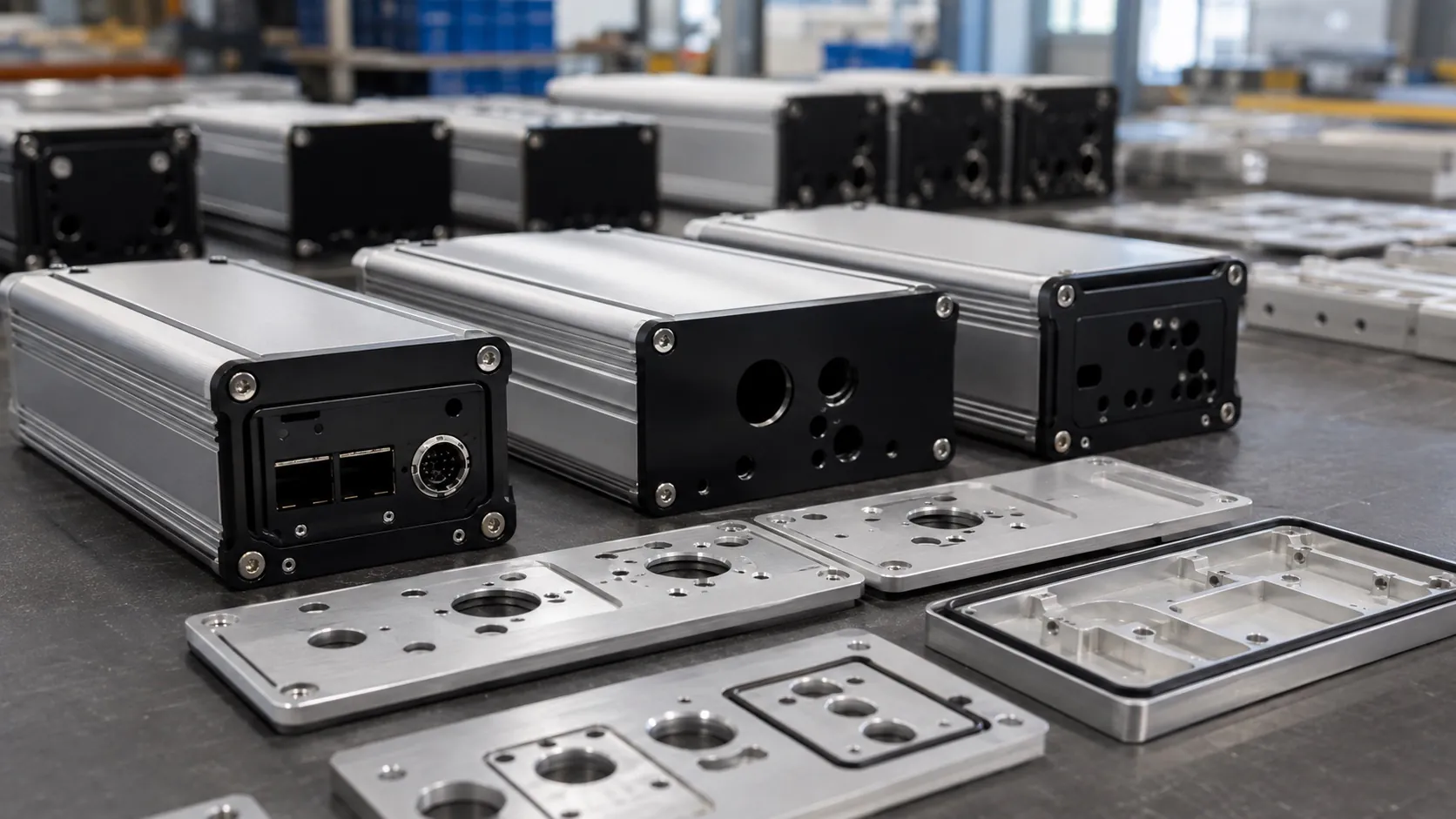 PUMAYCASE CNC machined end plates for custom aluminum enclosure production