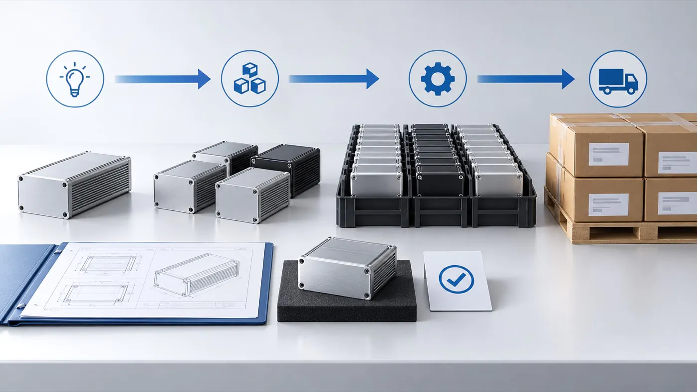 Custom enclosure project stages from prototype review to repeat production supply